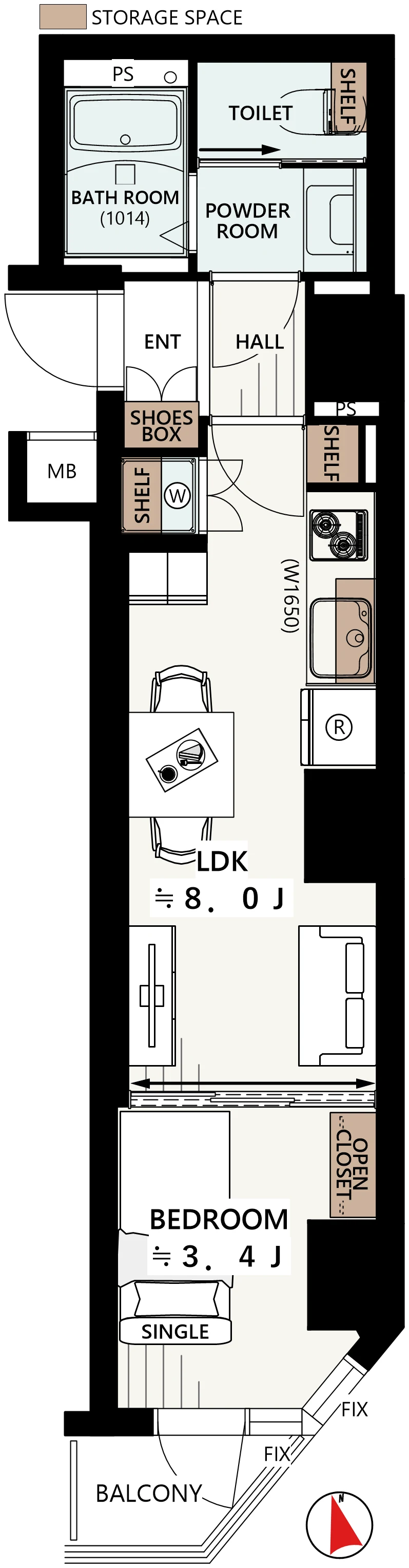 台東區 鳥越 6站7線可用 翻新1LDK（秋葉原・淺草橋生活圈）　2