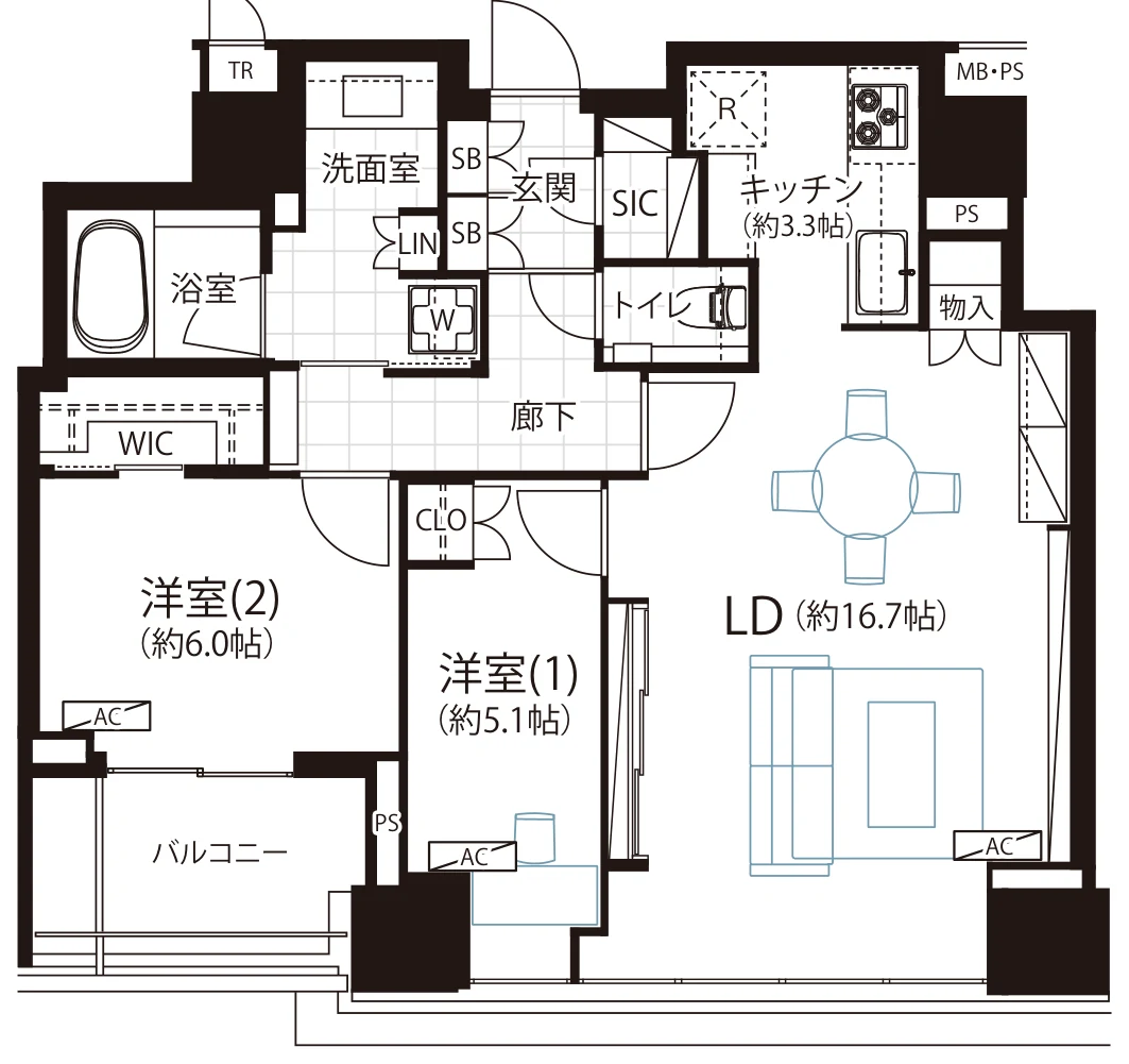 クラッシィタワー新宿御苑 1703　2