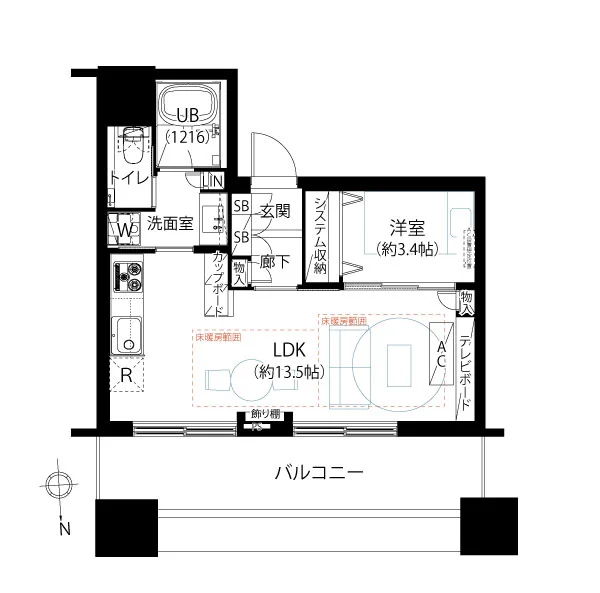 濱松町站6分 塔樓18樓 東京鐵塔景觀 全新翻新1LDK　2