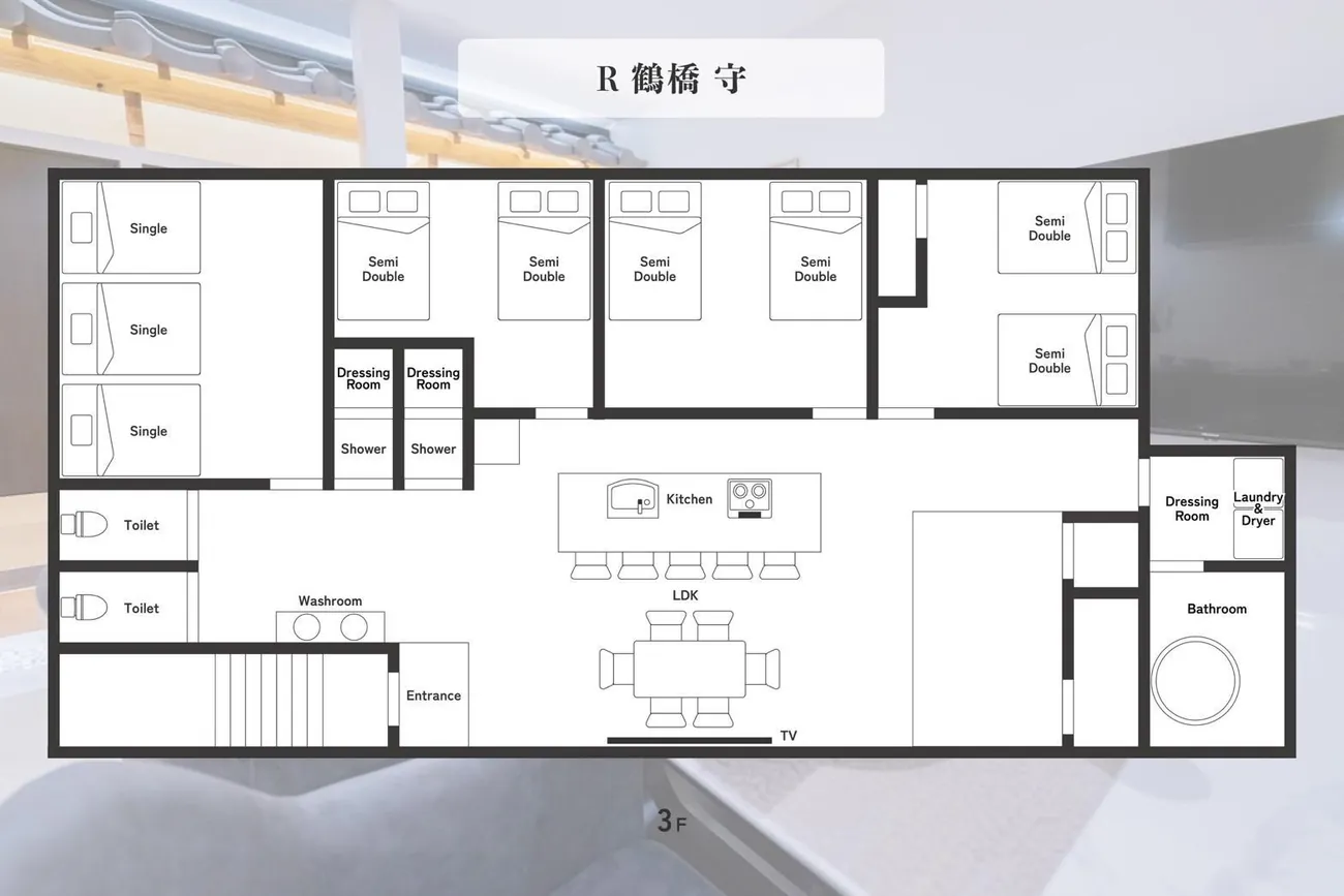 大阪市生野区 鹤桥站3分 特区民宿（3楼部分・营运中）　2